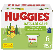 Huggies Natural Care Unscented Baby Wipes, Sensitive, 1008 Wipes