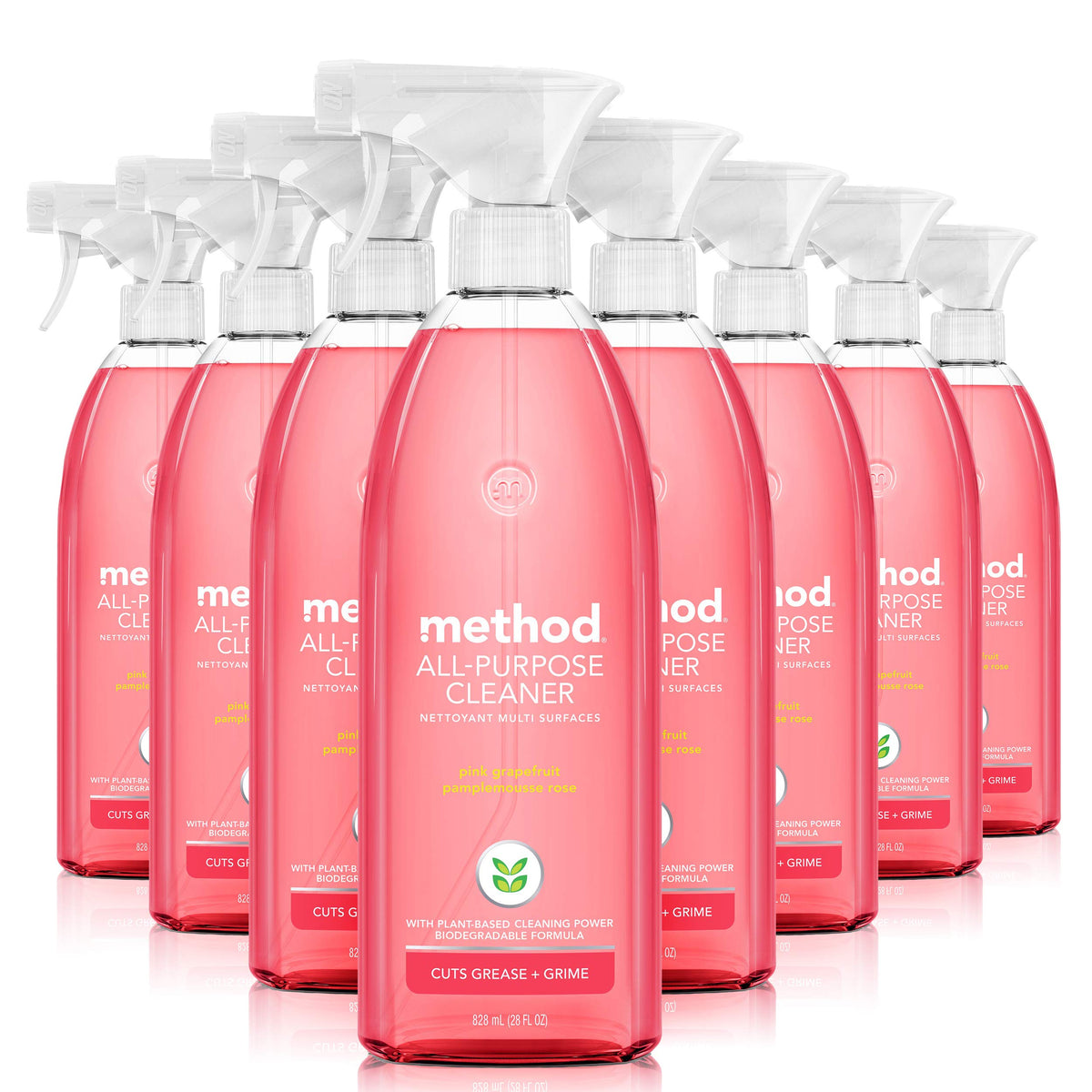 Method All-Purpose Cleaner Spray, Pink Grapefruit, 828mL, 8 Pack