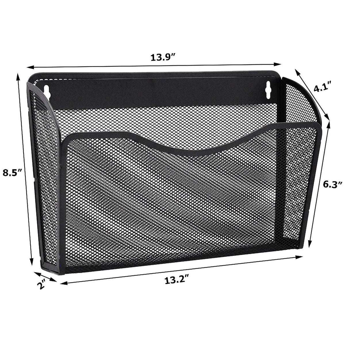 EASEPRES Mesh Wall Mounted File Holder Organizer, Black, 3 Pack