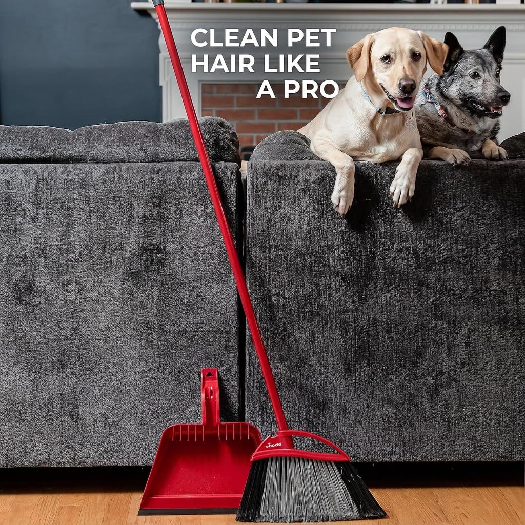 Vileda Pet Pro Broom with Step-On Dustpan