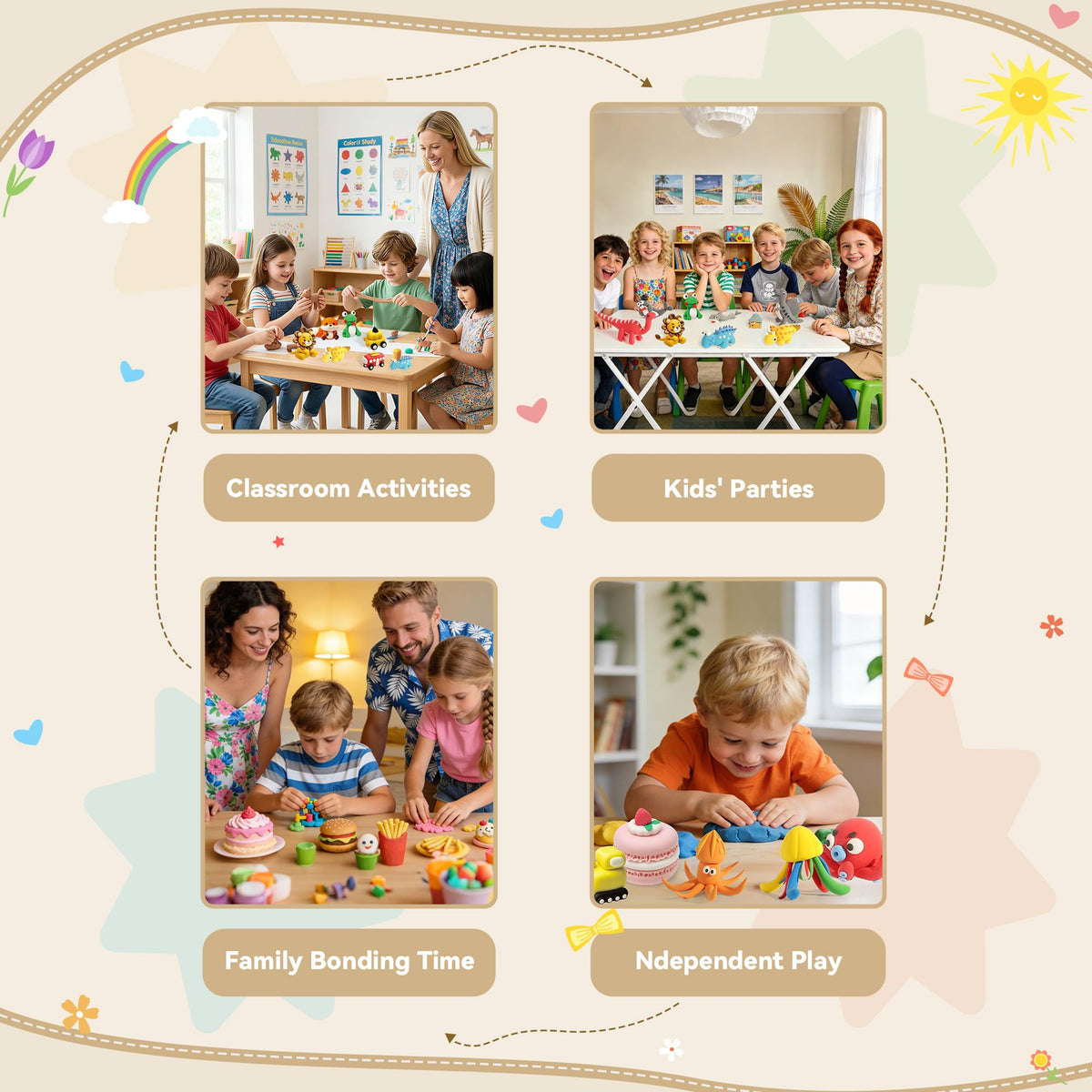 Aestd-ST Air Dry Modelling Clay Kit, 66 Colours