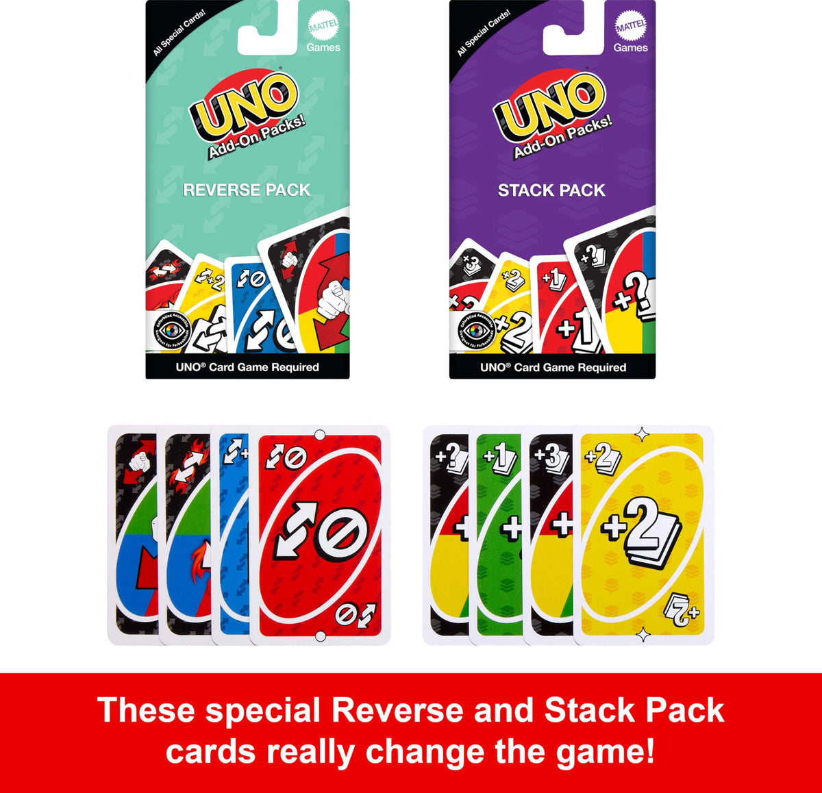 Mattel Games UNO Card Game with 2 Add On Packs and Storage Tin