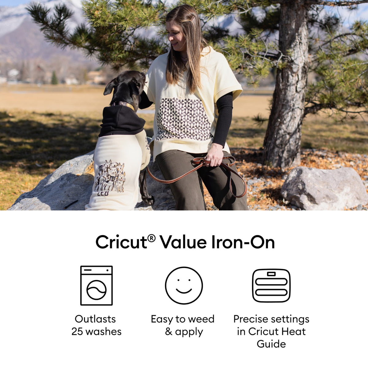 Cricut Value Iron-On, Black, 12 in x 20 ft