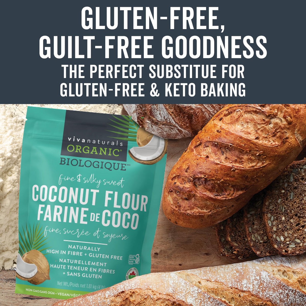 Viva Naturals Organic Coconut Flour, 4 LB