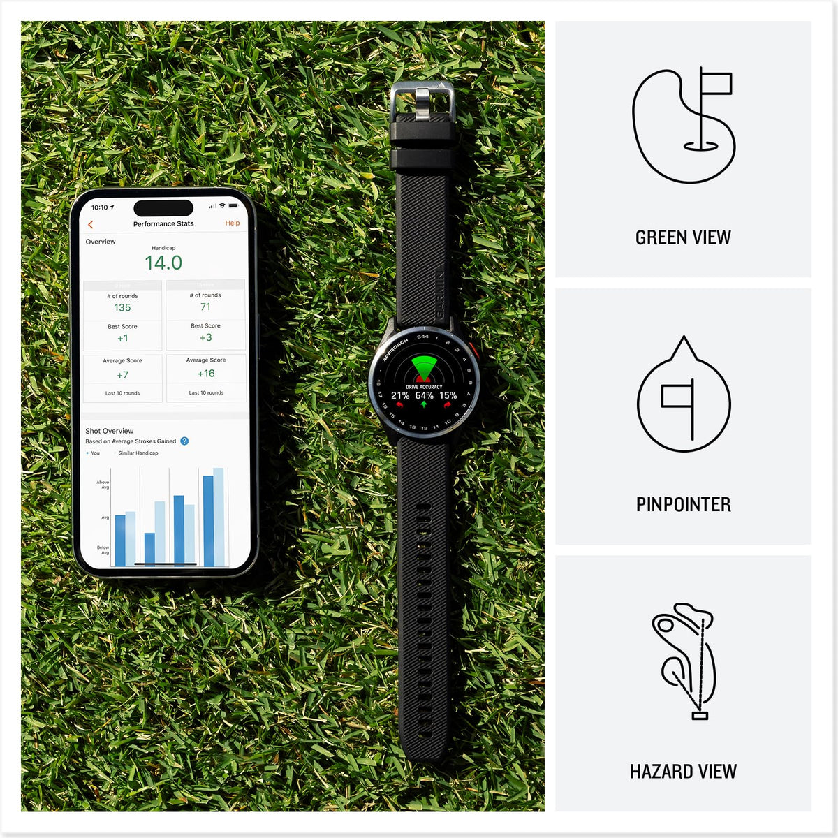 Garmin Approach S44 Golf GPS Smartwatch, Silver, Twilight Band
