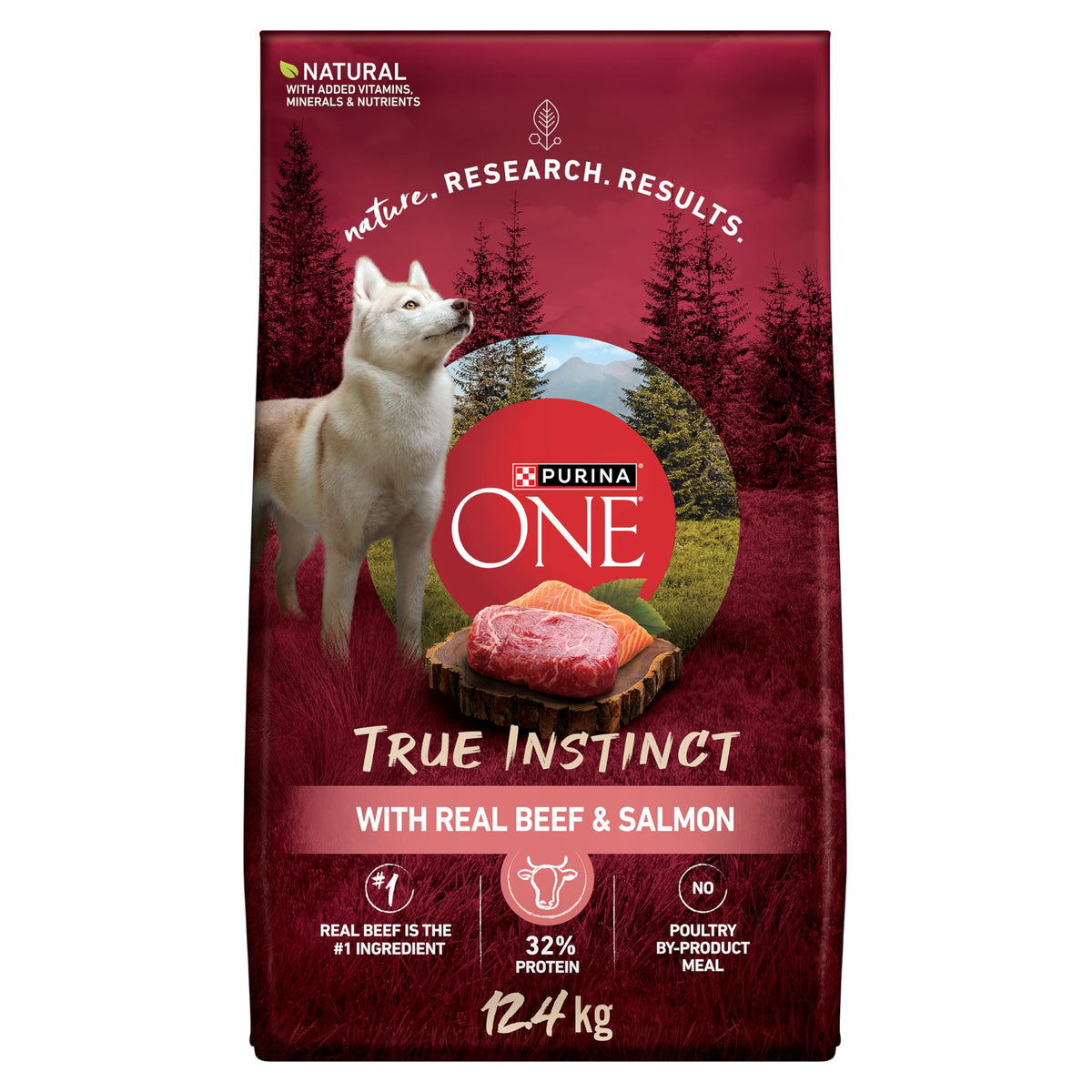 Purina ONE True Instinct Dry Dog Food, Beef & Salmon, 12.4 kg