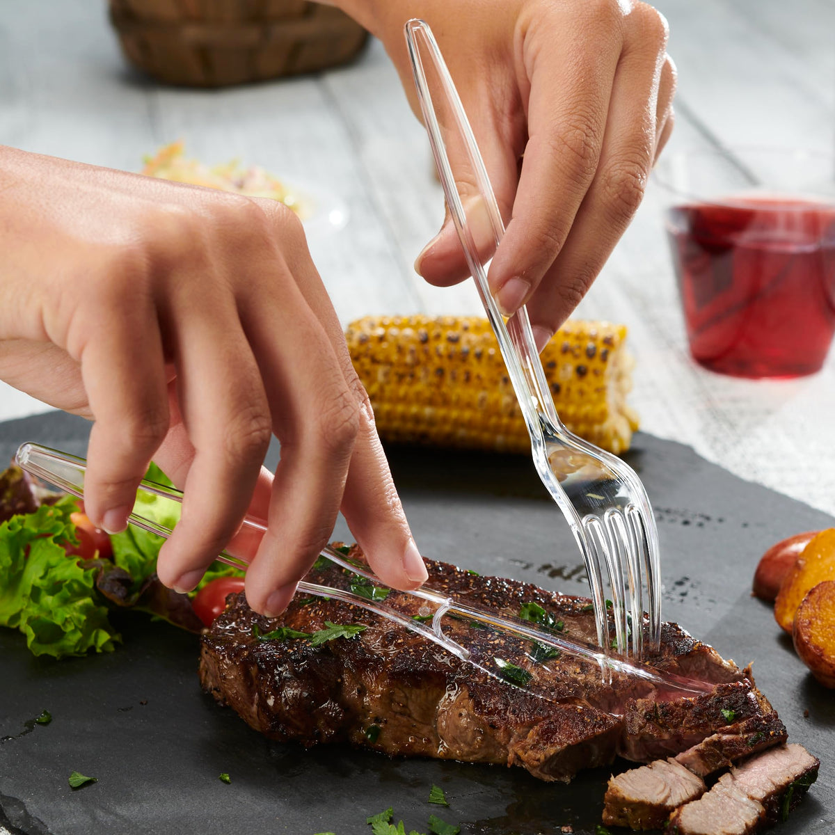 Gusto Heavy Duty Clear Cutlery Combo Pack, 360 Pieces