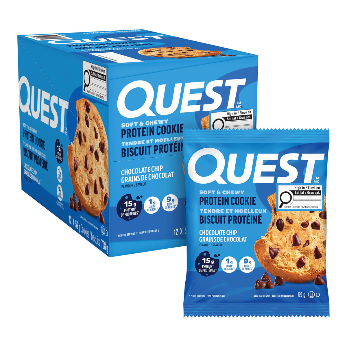 Quest Protein Cookie, Chocolate Chip, 12 Count