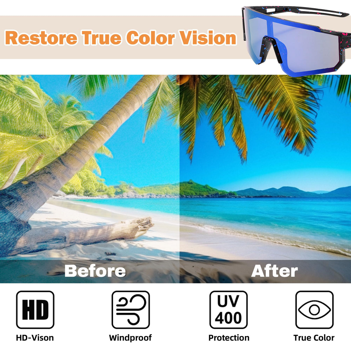 Kids' UV400 Sports Sunglasses (3 Pack)