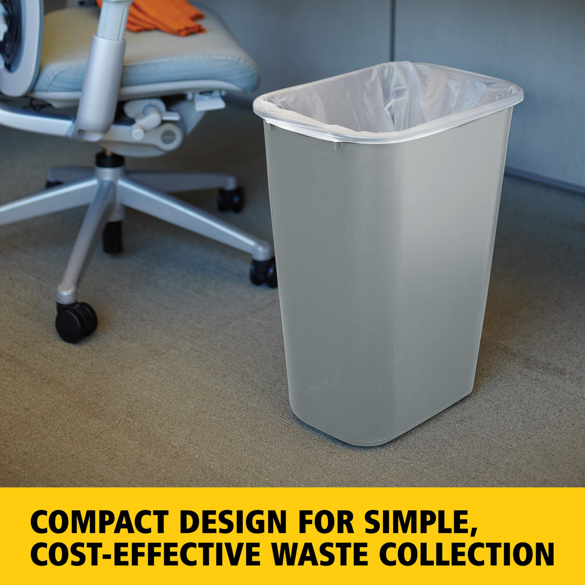 Rubbermaid Commercial Deskside Wastebasket, 10.25 Gallon, Gray