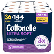 Cottonelle Ultra Soft Toilet Paper, 36 Mega Rolls (2 Packs of 18)
