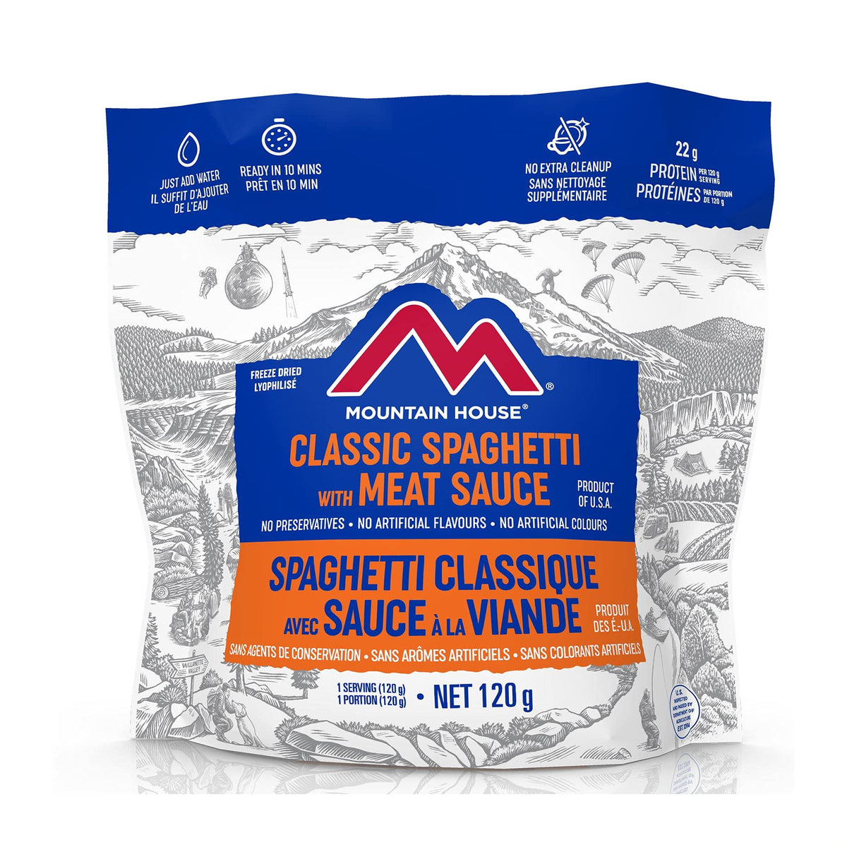 Mountain House Spaghetti with Meat Sauce, Freeze Dried, Single Pouch