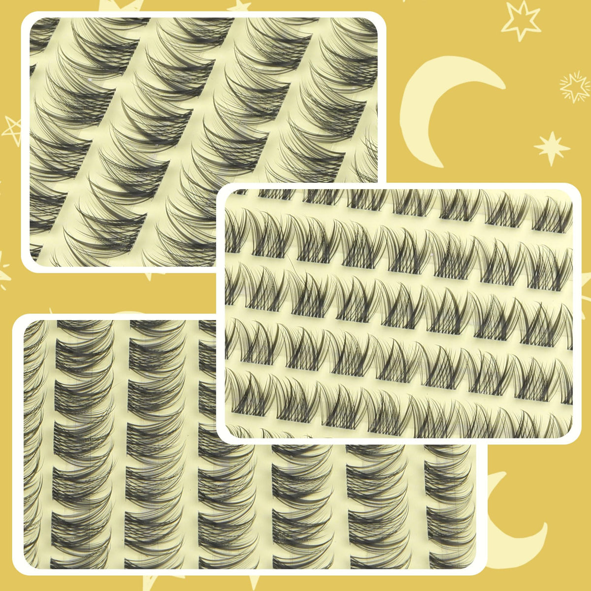Natural Wispy Lash Clusters, C Curve, 8-12 mm, Short