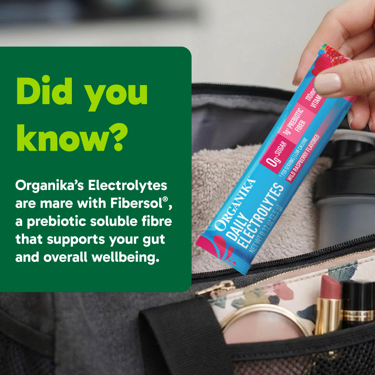 Organika Electrolytes Powder, Wild Raspberry, 20 Sachets