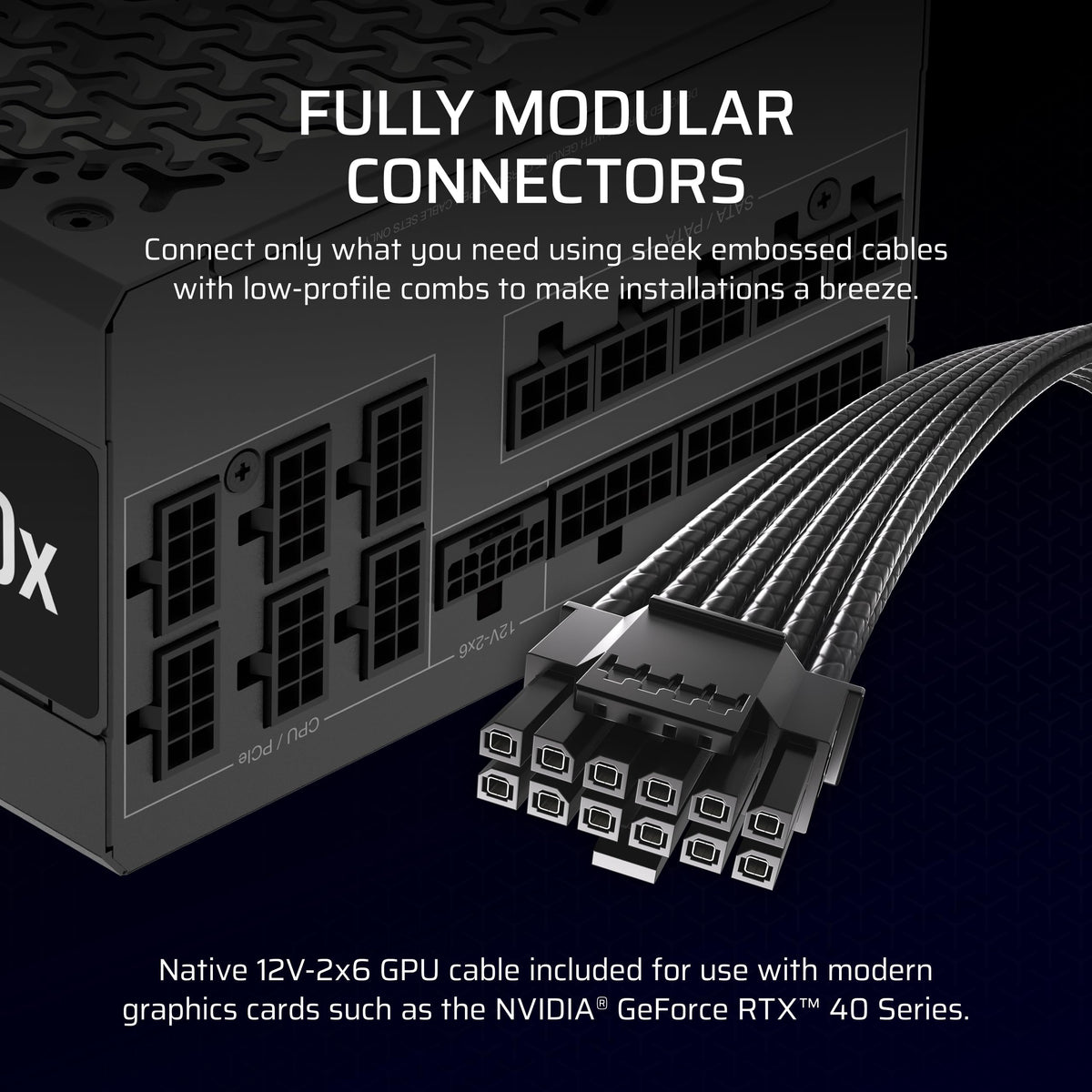 Corsair RM1000x Fully Modular ATX Power Supply, Black