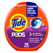Tide PODS 3-in-1 Laundry Detergent Pacs, Spring Meadow, 76 Count