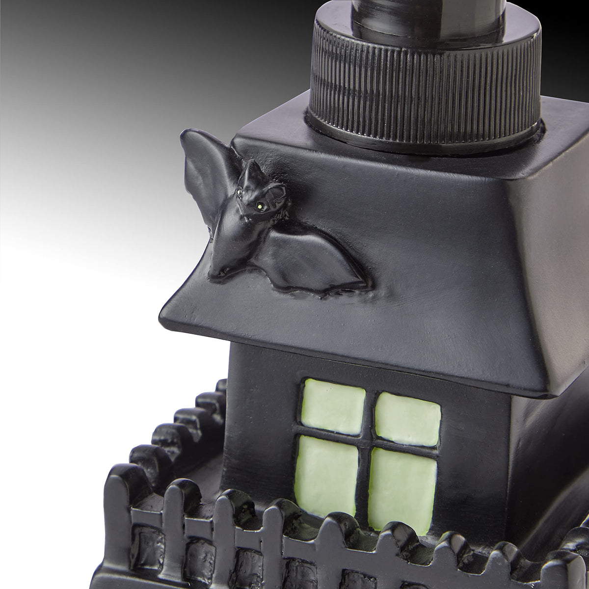 SKL Home Haunted House Glow-in-the-Dark Soap Dispenser, Black