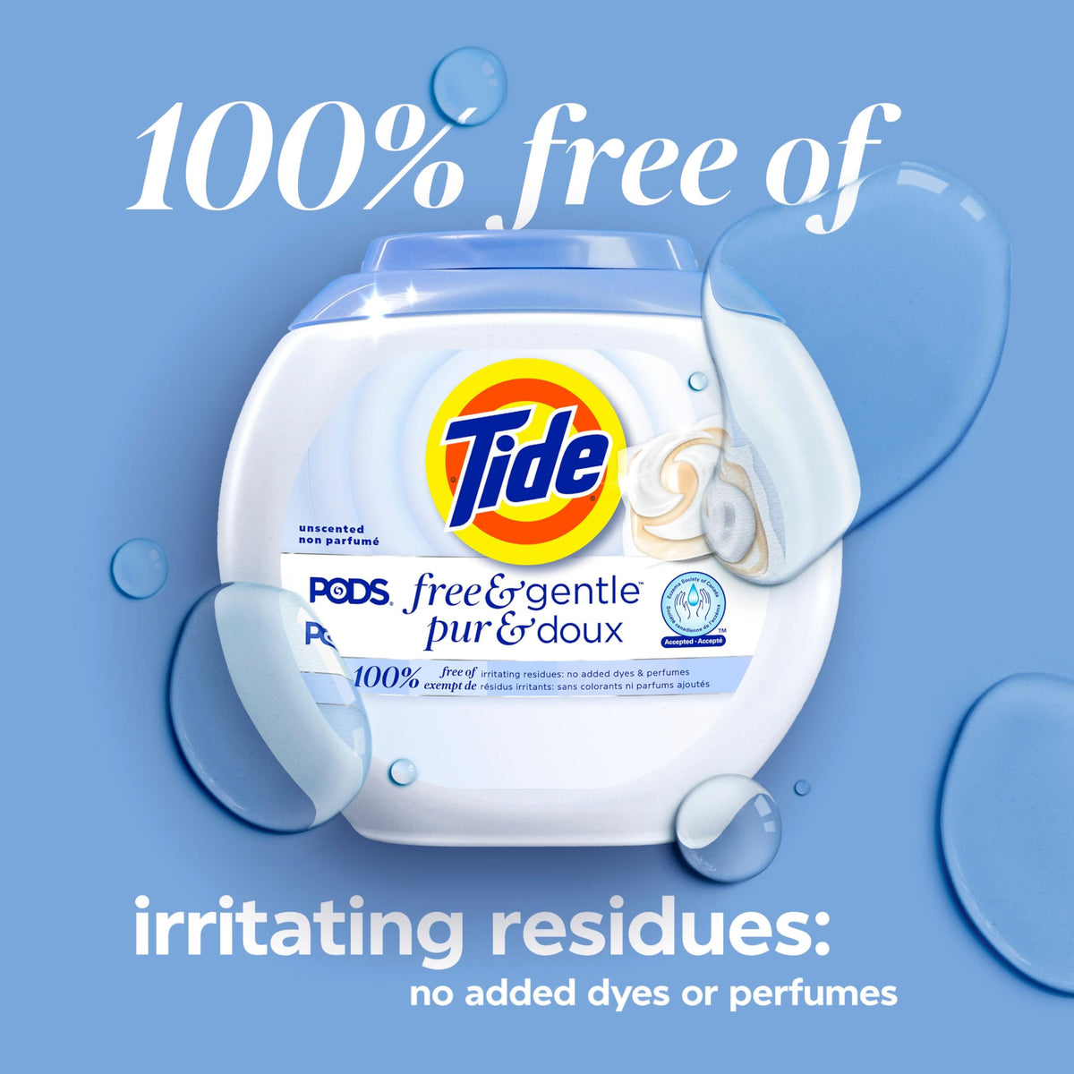 Tide PODS Free & Gentle Laundry Detergent Pacs, 112 Count