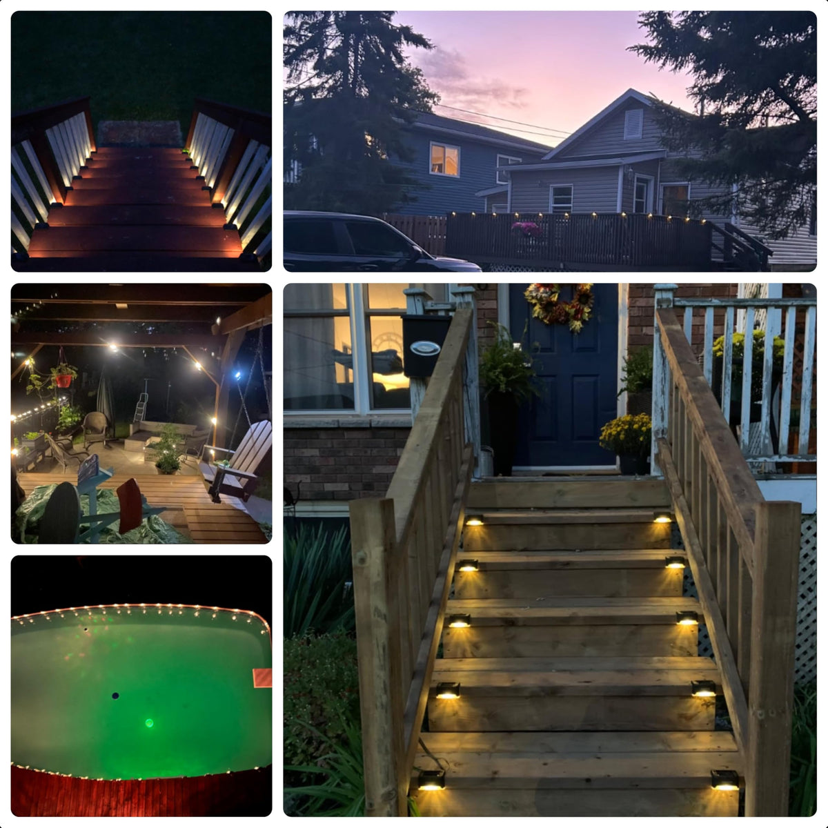 JACKYLED Solar Deck Lights, 16 Pack