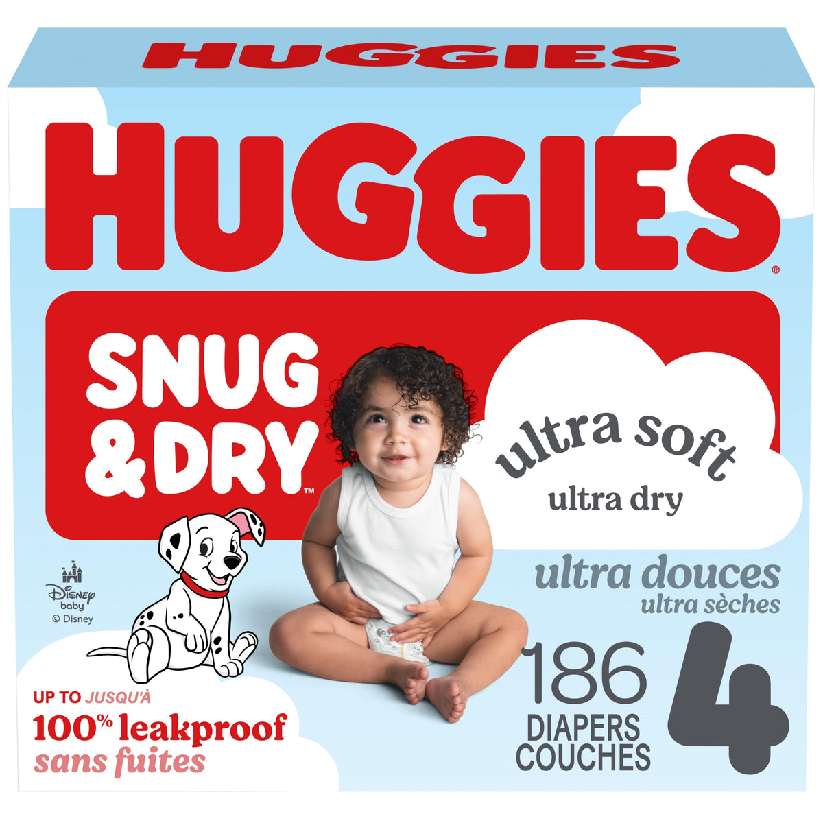 Huggies Snug & Dry Diapers, Size 4, 186 Count