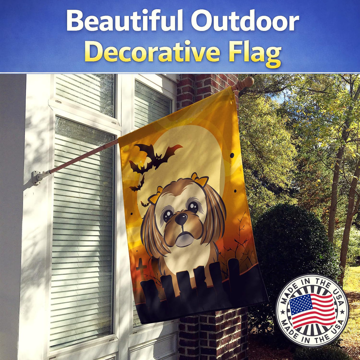 Caroline's Treasures BB1807CHF Chocolate Brown Shih Tzu House Flag