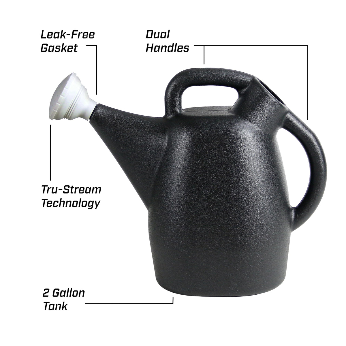 Chapin 47998 Watering Can, 2 Gallon, Black