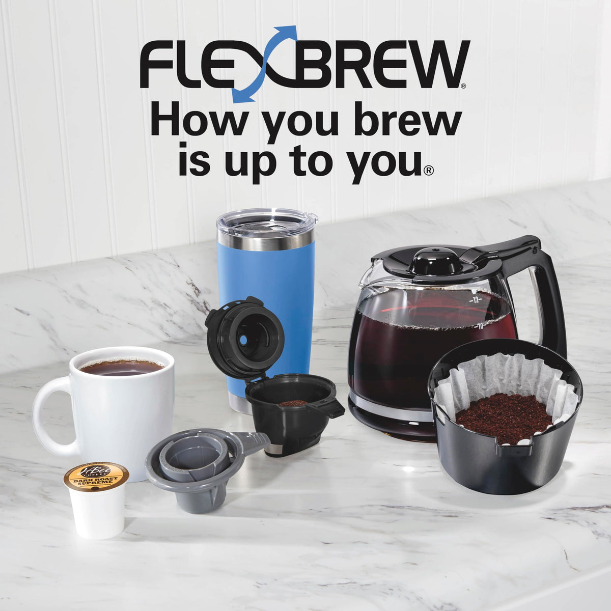 Hamilton Beach FlexBrew Trio 3-Way Coffee Maker, 49902C, Black