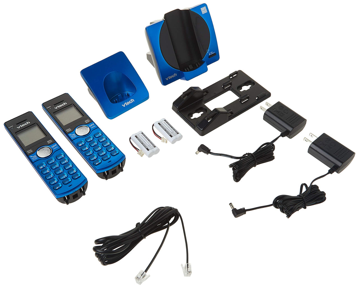 VTech CS6919-25 DECT 6.0 2-Handset Landline Phone, Metallic Blue