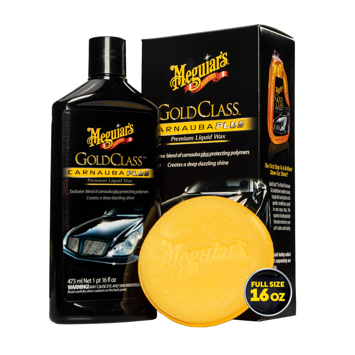 Meguiar's Gold Class Carnauba Plus Premium Liquid Wax Kit, 16oz