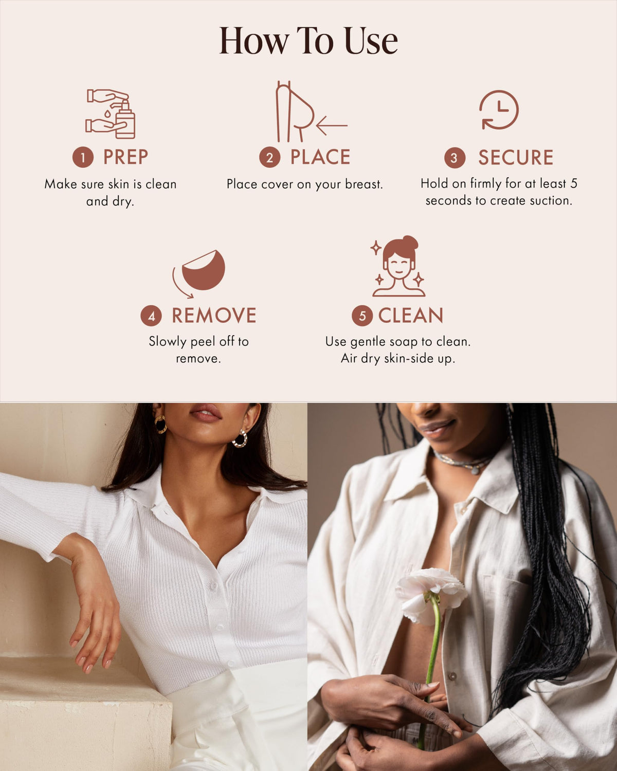 Bare Babe Reusable Silicone Nipple Covers, Crème, Small