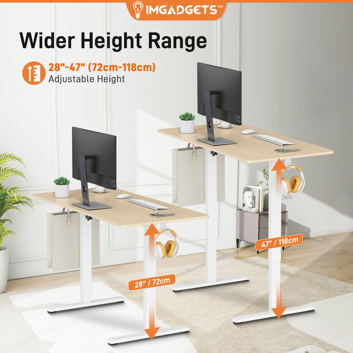 IMGadgets Electric Standing Desk, 47" x 24"