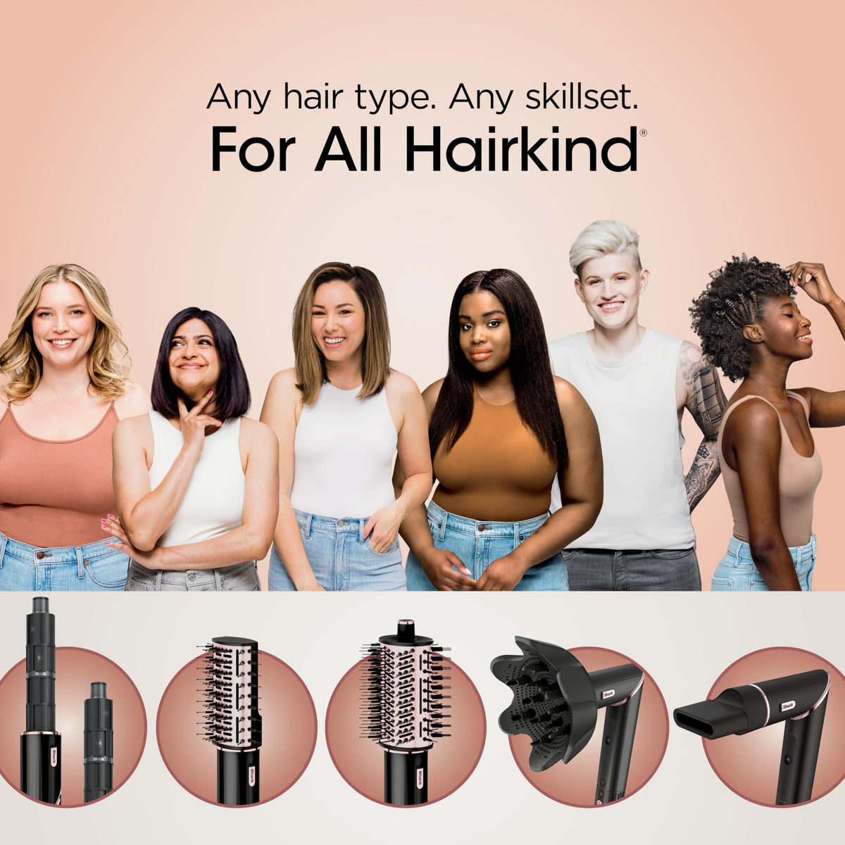 Shark FlexStyle Hair Styling System HD440BKC, 6 Attachments, Black