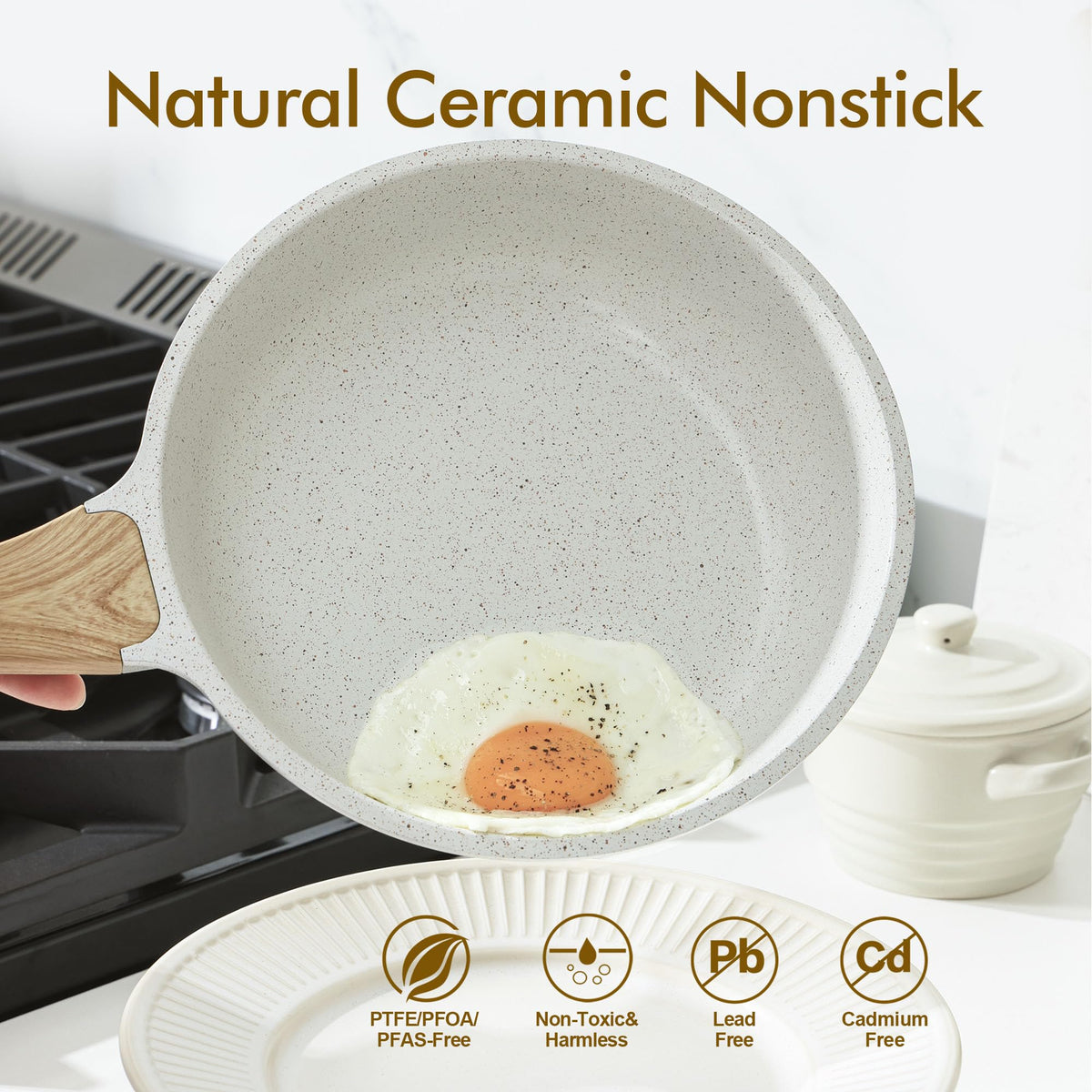 SENSARTE Nonstick Ceramic Frying Pan, 9.5"