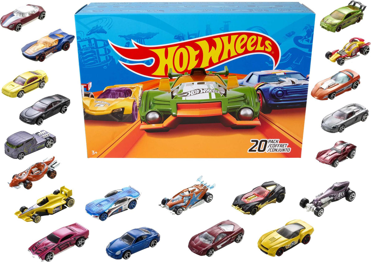 Hot Wheels Toy Cars and Trucks, 1:64 Scale, 20 Pack
