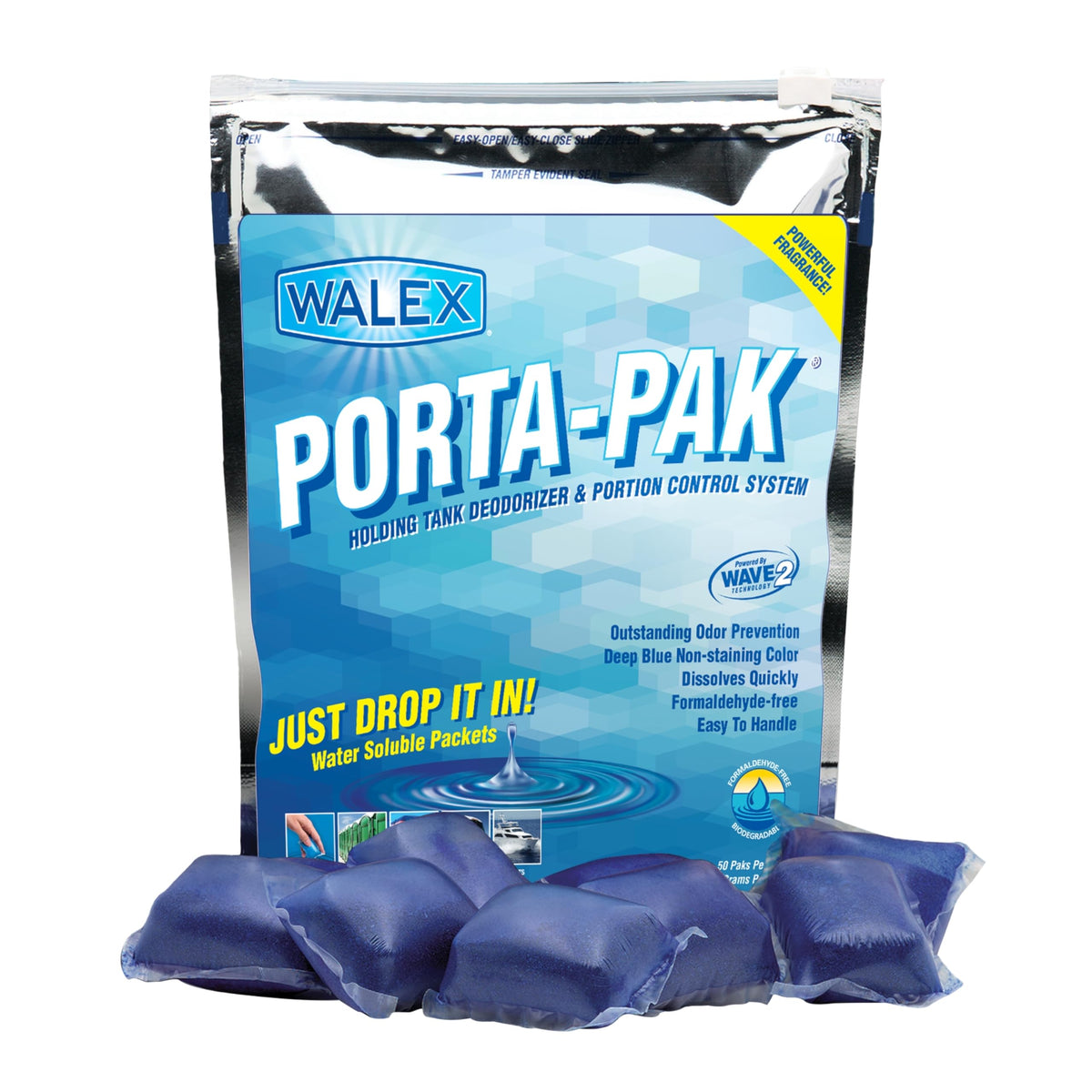 Walex PPSGBG Porta-Pak Tank Deodorizer Drop-Ins, Sunglow, Pack of 50