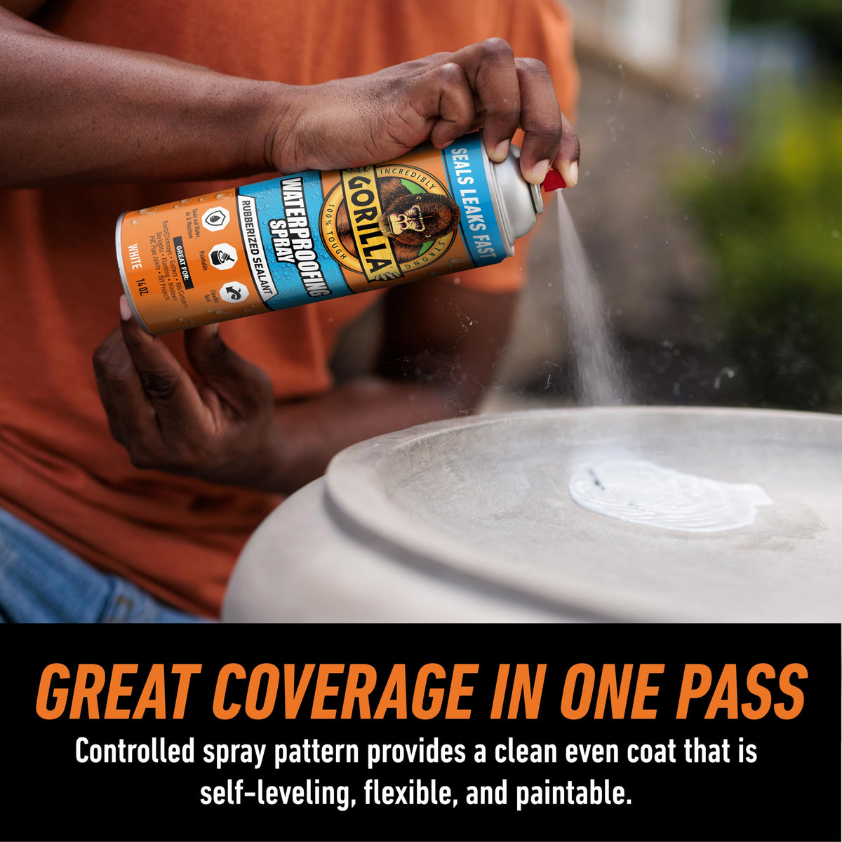 Gorilla Waterproof Patch & Seal Spray, White, 14oz/396g