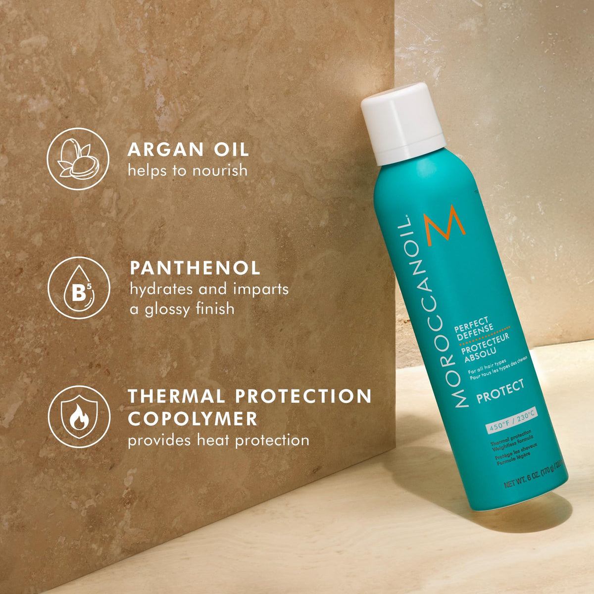Moroccanoil Perfect Defense Heat Protectant Spray, 6 fl oz