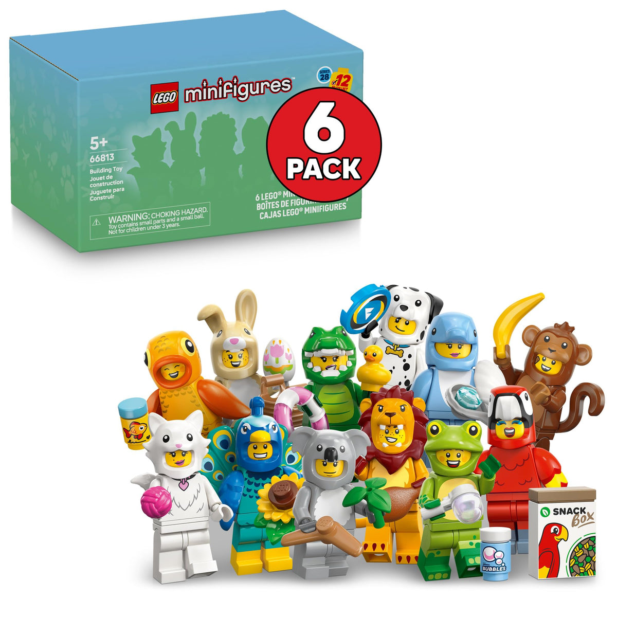 LEGO Minifigures Animal Series 28, 6 Pack, Ages 5+, 66813