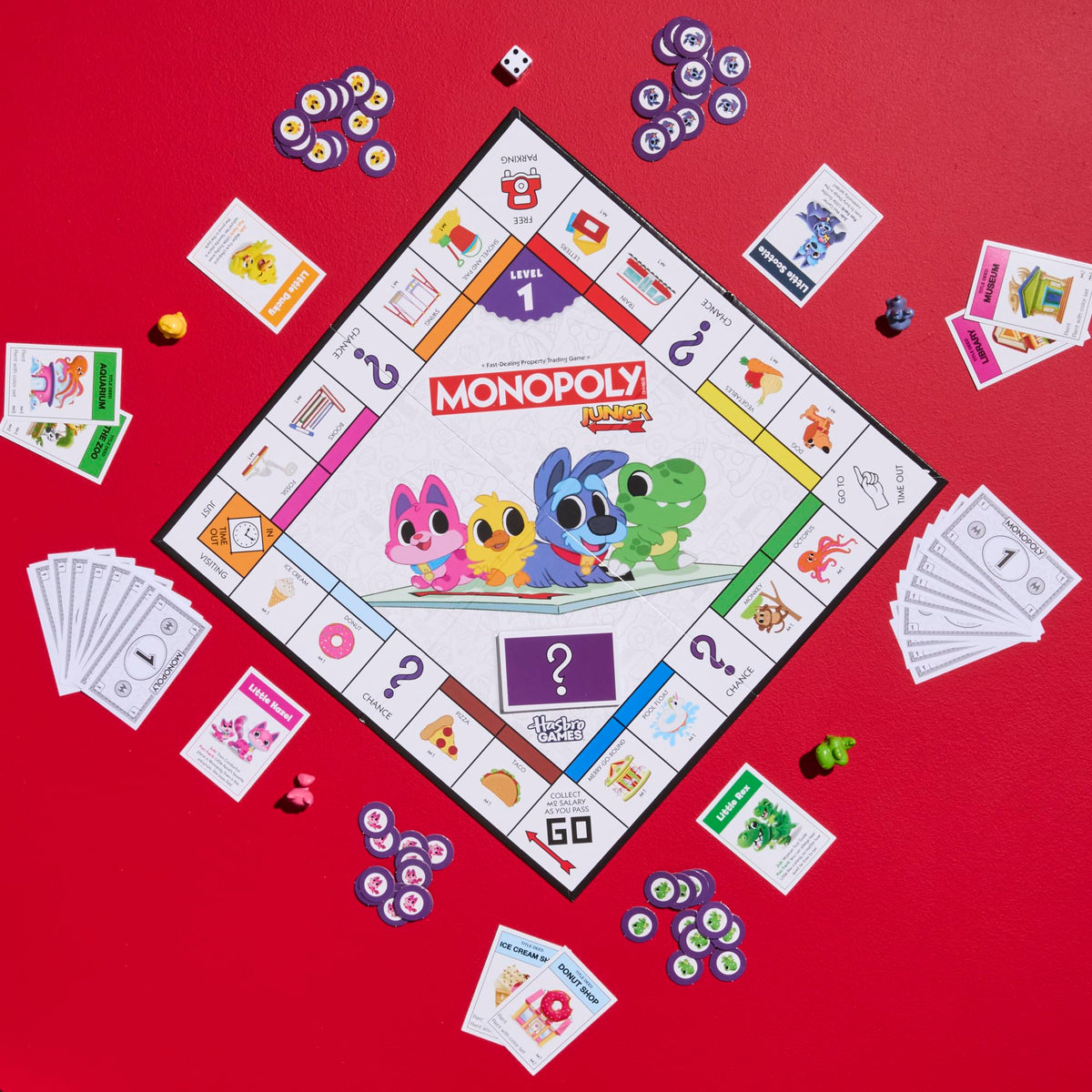 Monopoly Junior Board Game, 2 Games in 1, Ages 4+ (English & French)