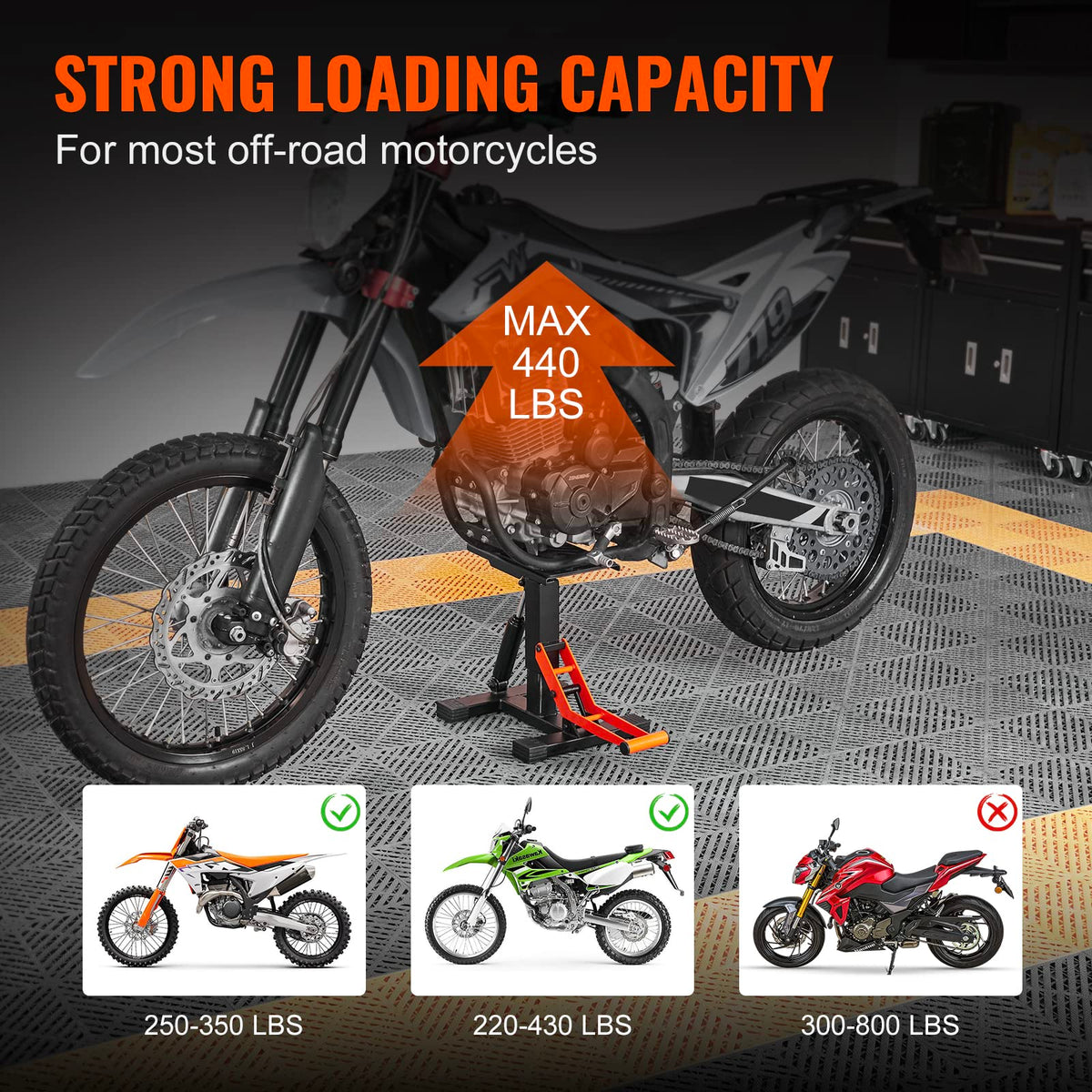 VEVOR Dirt Bike Lift Stand, 440 lbs Capacity, Hydraulic
