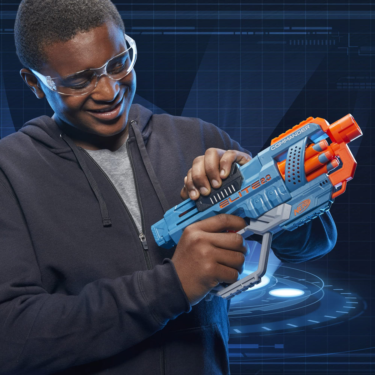 Hasbro Nerf Elite 2.0 Commander RD-6 Blaster E9485, 12 Darts