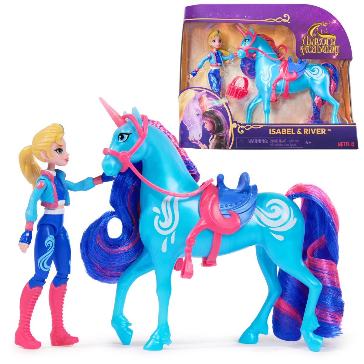 Unicorn Academy Isabel & River Dolls with 2 Accessories & Hair Tool