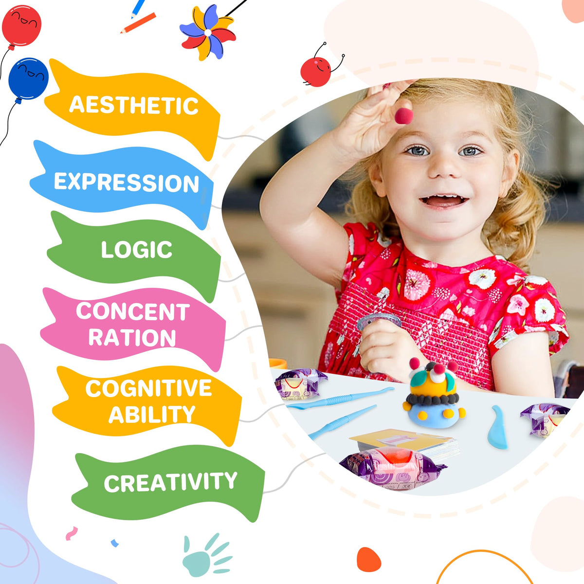 Aestd-ST Air Dry Modelling Clay Kit, 66 Colours