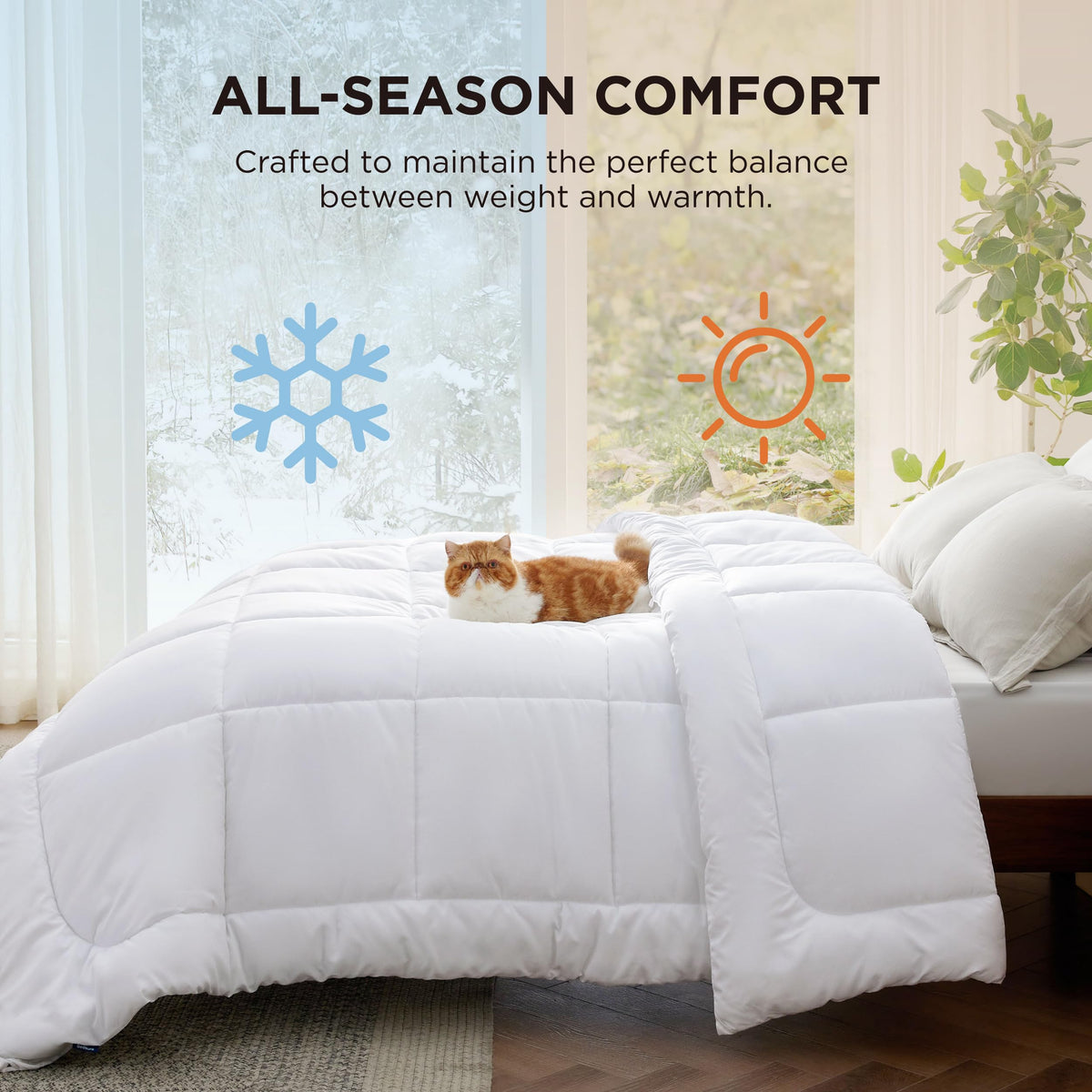Bedsure Down Alternative Duvet Insert, Queen, 88 x 88 in, White