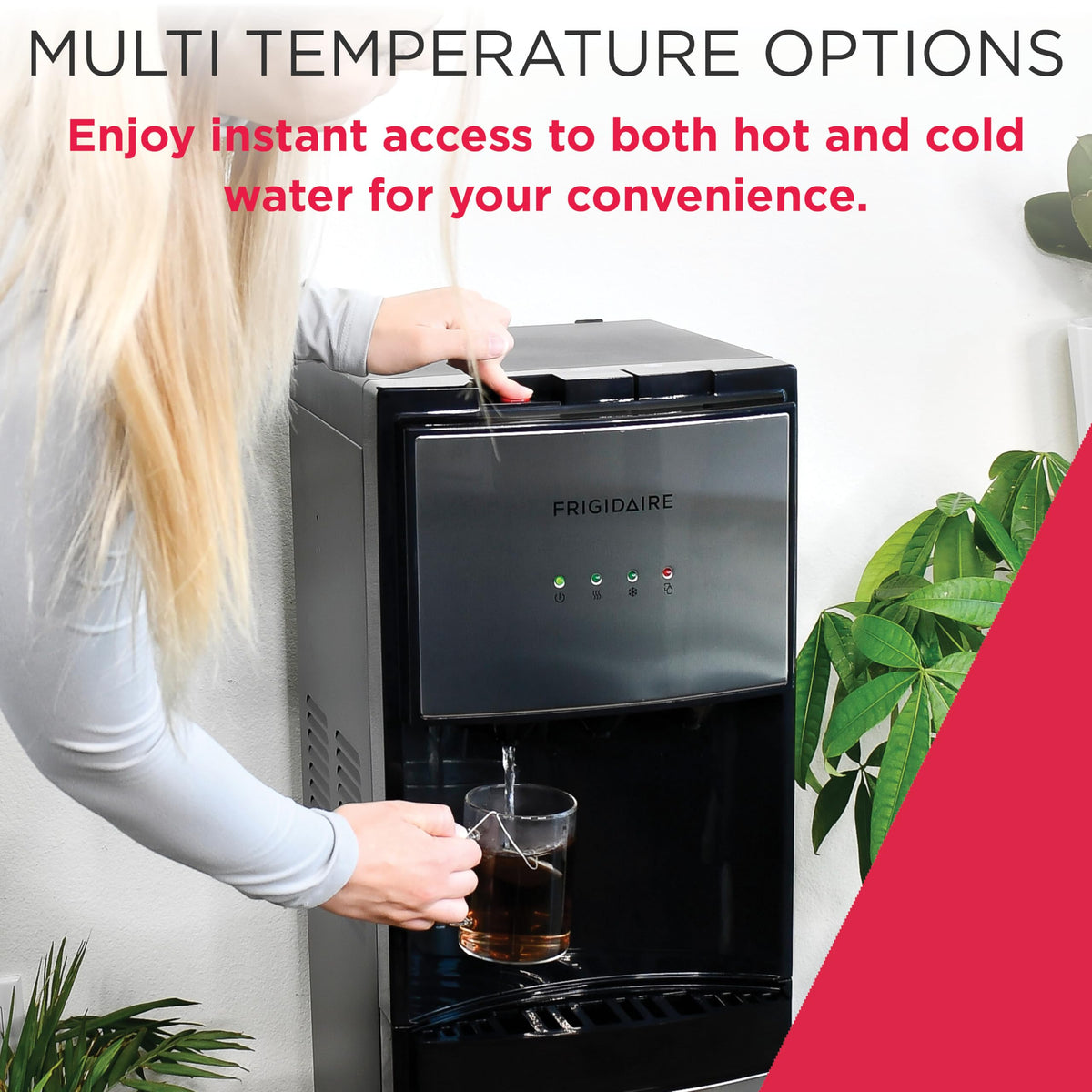 Frigidaire Bottom Loading Hot & Cold Water Dispenser, Stainless Steel