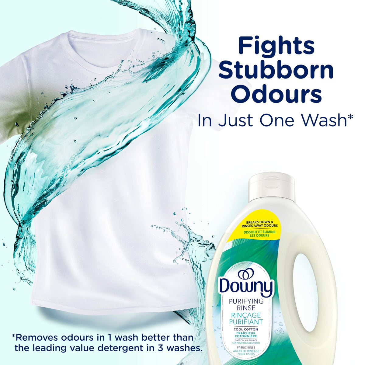 Downy Purifying Rinse Laundry Odour Remover, Cool Cotton, 1.83 L