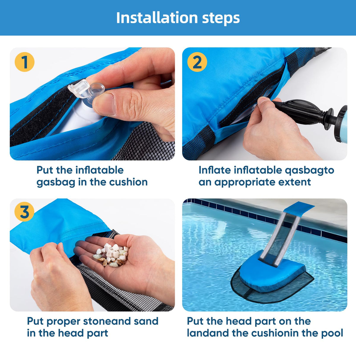 Animal Saving Escape Ramp for Swimming Pools, Blue, L (2 Pack)