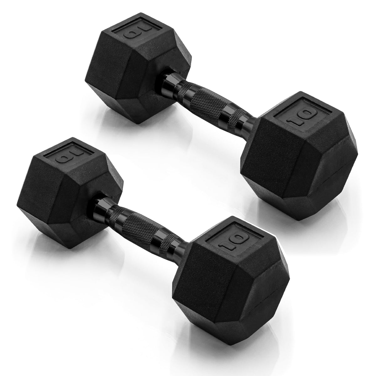 CAP Barbell 10 LB Coated Hex Dumbbell Pair, Black Handle