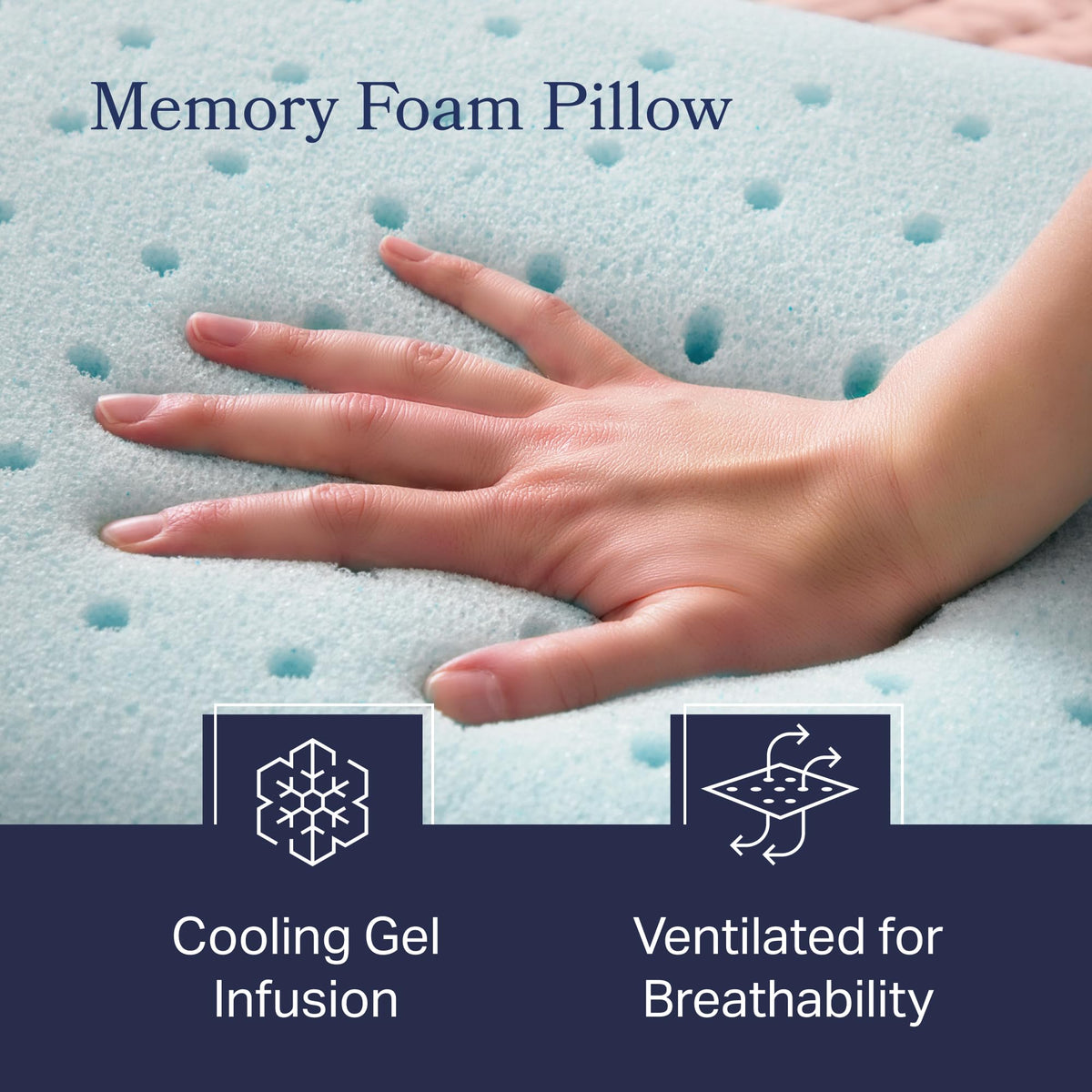 Weekender Ventilated Gel Memory Foam Pillow, White, Standard