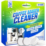 Freshero Coffee Machine Cleaner and Descaler Tablets, 24 Count